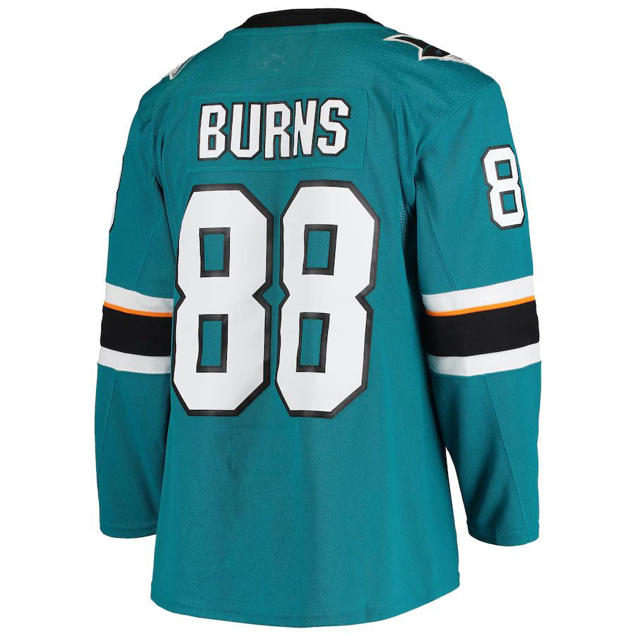 SJ.Sharks #88 Brent Burns Home Authentic Team Player Jersey  Teal Stitched American Hockey Jerseys CustomName