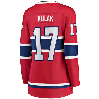 M.Canadiens #17 Brett Kulak Fanatics Branded Home Breakaway Player Jersey Red Stitched American Hockey Jerseys CustomName
