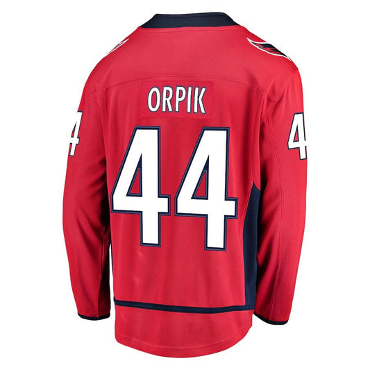 W.Capitals #44 Brooks Orpik Fanatics Branded Breakaway Home Player Jersey Red Stitched American Hockey Jerseys CustomName