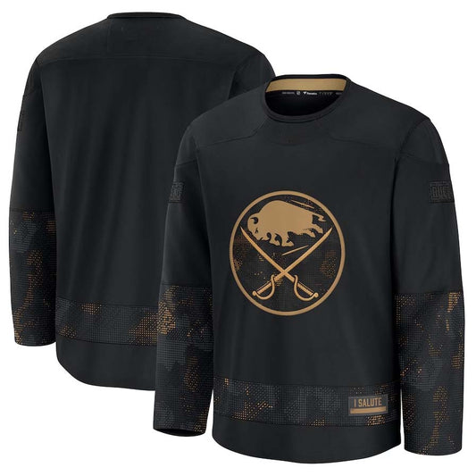 B.Sabres Fanatics 2024 Military Appreciation Practice Jersey - Black Stitched American Hockey Jerseys CustomName