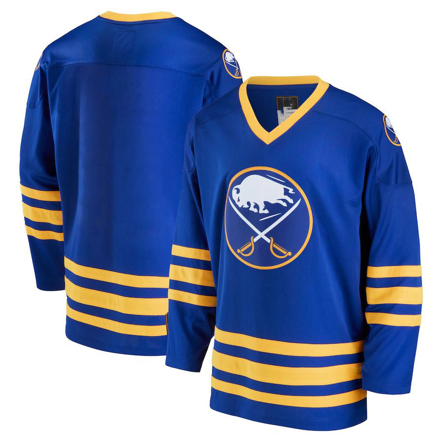 B.Sabres Fanatics Branded Premier Breakaway Heritage Jersey Royal Stitched American Hockey Jerseys CustomName