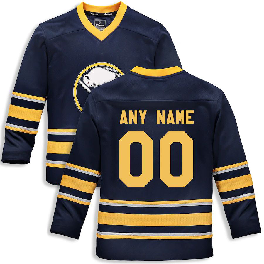 Custom B.Sabres Fanatics Branded Home Replica Custom Jersey Navy Stitched American Hockey Jerseys CustomName