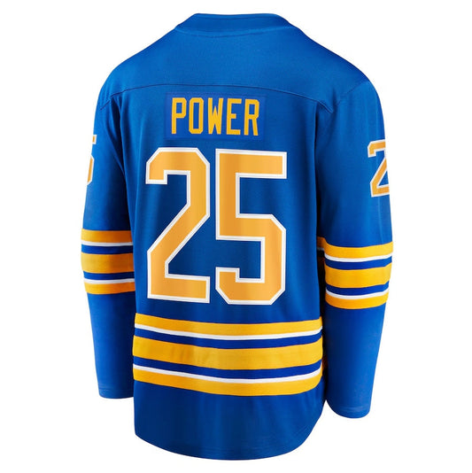 B.Sabres #25 Owen Power Fanatics Home Breakaway Player Jersey - Royal Stitched American Hockey Jerseys CustomName
