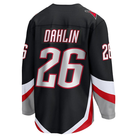 B.Sabres #26 Rasmus Dahlin Fanatics Alternate Premier Breakaway Player Jersey - Black Stitched American Hockey Jerseys CustomName