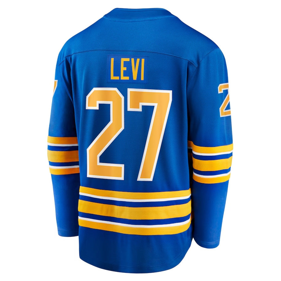 B.Sabres #27 Devon Levi Fanatics Home Breakaway Jersey - Royal Stitched American Hockey Jerseys CustomName