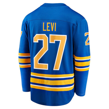 B.Sabres #27 Devon Levi Fanatics Home Breakaway Jersey - Royal Stitched American Hockey Jerseys CustomName