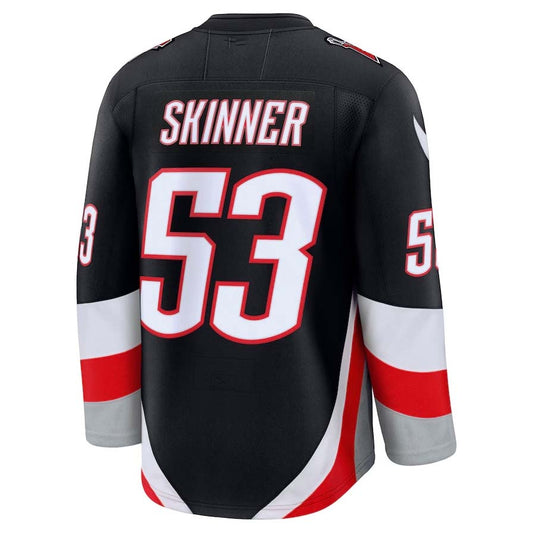 B.Sabres #53 Jeff Skinner Fanatics Alternate Premium Jersey - Black Stitched American Hockey Jerseys CustomName