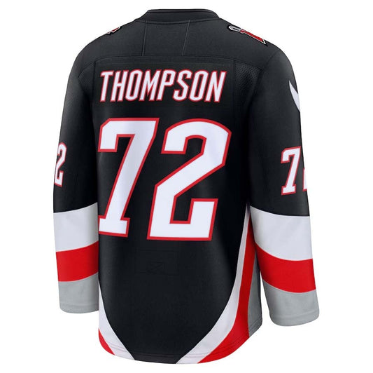 B.Sabres #72 Tage Thompson Fanatics Alternate Premium Jersey - Black Stitched American Hockey Jerseys CustomName