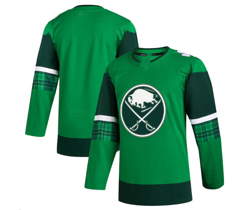 B.Sabres 2023 St. Patrick's Day Primegreen Authentic Jersey - Kelly Green Stitched American Hockey Jerseys CustomName