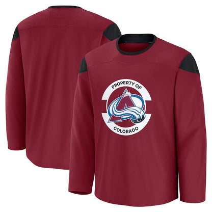 C.Avalanche Fanatics Team Practice Jersey - Burgundy Stitched American Hockey Jerseys CustomName