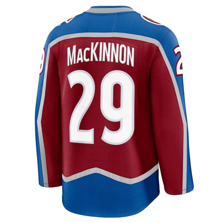 C.Avalanche #29 Nathan MacKinnon Fanatics Home Premium Jersey - Burgundy Stitched American Hockey Jerseys CustomName
