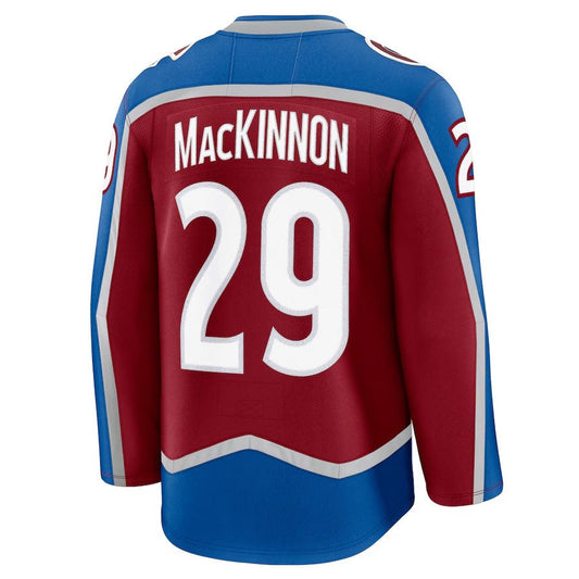 C.Avalanche #29 Nathan MacKinnon Fanatics Home Premium Jersey - Burgundy Stitched American Hockey Jerseys CustomName