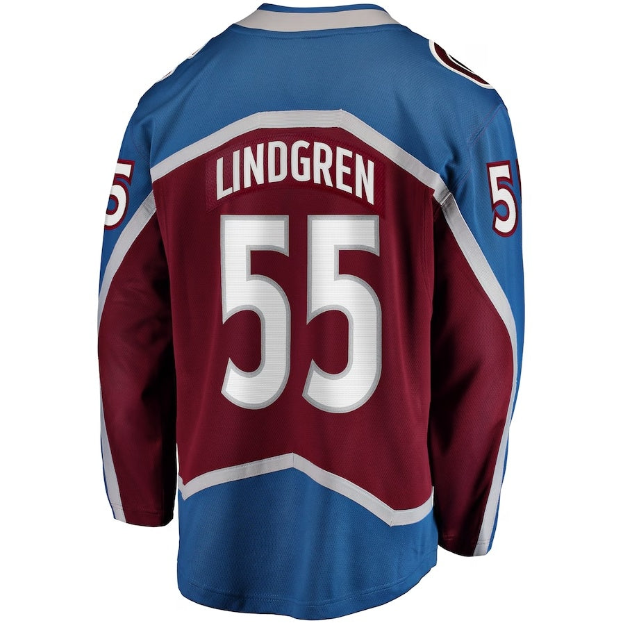 C.Avalanche #55 Ryan Lindgren Fanatics Home Breakaway Jersey - Burgundy Stitched American Hockey Jerseys CustomName