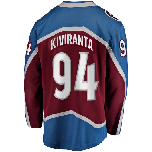 C.Avalanche #94 Joel Kiviranta Fanatics Home Premier Breakaway Player Jersey - Maroon Stitched American Hockey Jerseys CustomName