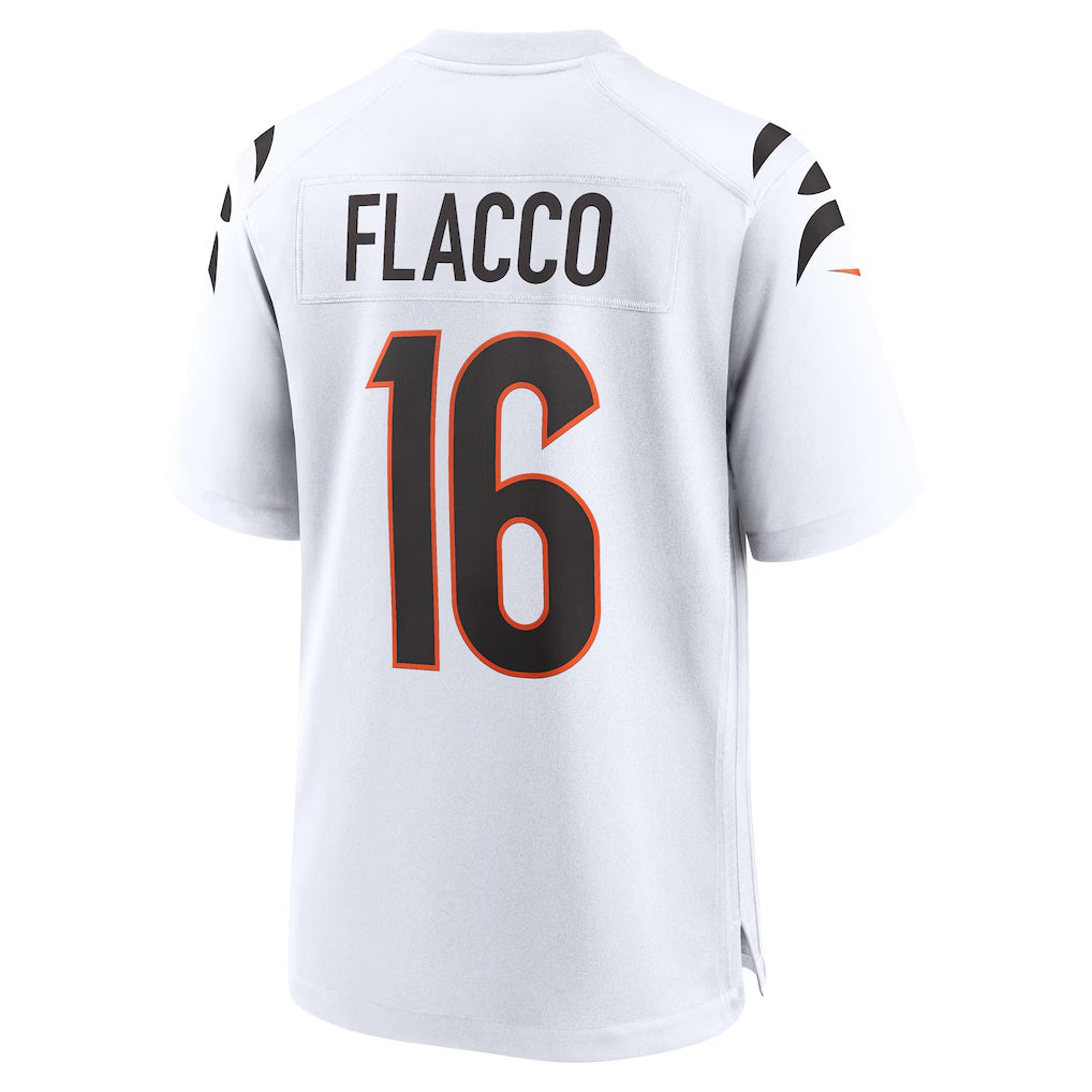 C.Bengals #16 Joe Flacco White Game American Football Jerseys CustomName