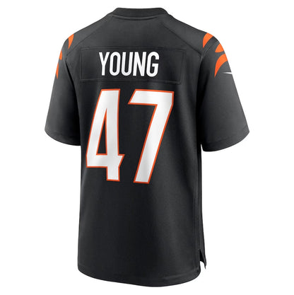 C.Bengals #47 Craig Young Black Team Game Stitched American Football Jerseys