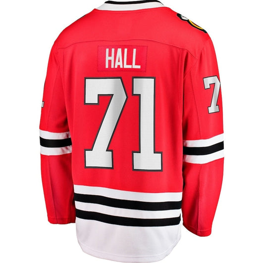 C.Blackhawks #71 Taylor Hall Fanatics Home Breakaway Player Jersey - Red Stitched American Hockey Jerseys CustomName