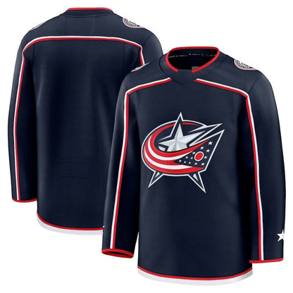 C.Blue Jackets Fanatics Home Premium Jersey - Navy Stitched American Hockey Jerseys CustomName