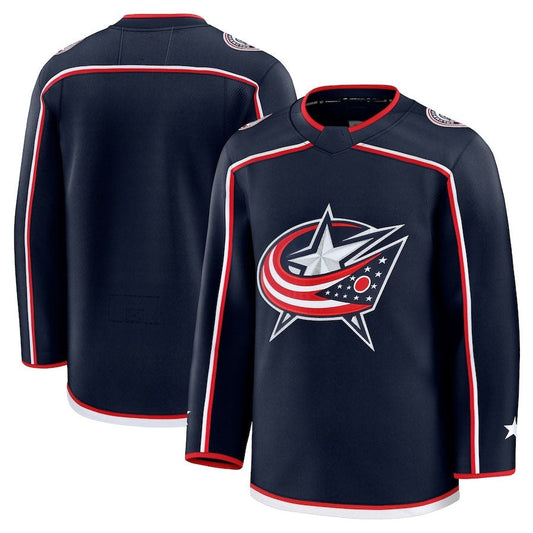 C.Blue Jackets Fanatics Home Premium Jersey - Navy Stitched American Hockey Jerseys CustomName