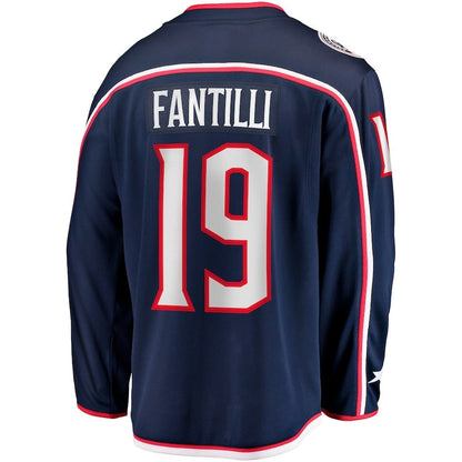 C.Blue Jackets #19 Adam Fantilli Fanatics Home Premier Breakaway Player Jersey - Navy Stitched American Hockey Jerseys CustomName