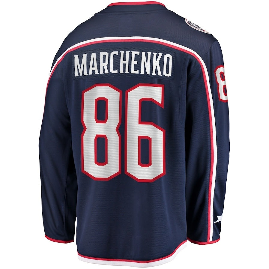 C.Blue Jackets #86 Kirill Marchenko Fanatics Home Breakaway Jersey - Navy Stitched American Hockey Jerseys CustomName