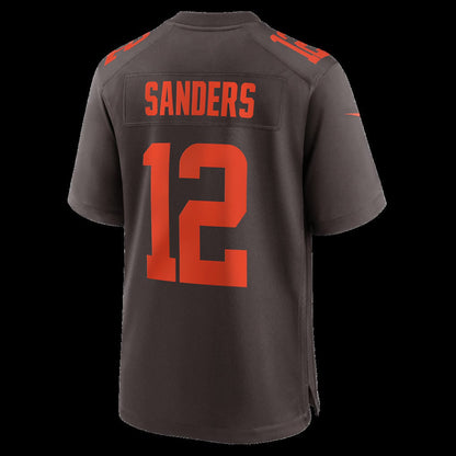 C.Browns #12 Shedeur Sanders Brown Alpha Dawg Game Stitched American Football Jerseys CustomName
