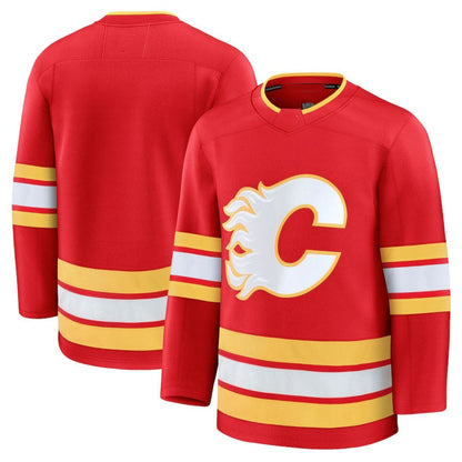 C.Flames Fanatics Home Premium Jersey - Red Stitched American Hockey Jerseys CustomName