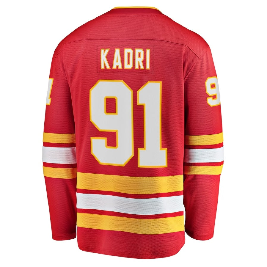C.Flames #91 Nazem Kadri Fanatics Home Breakaway Player Jersey - Red Stitched American Hockey Jerseys CustomName