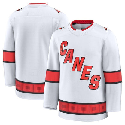 C.Hurricanes Fanatics Away Premium Jersey - White Stitched American Hockey Jerseys CustomName