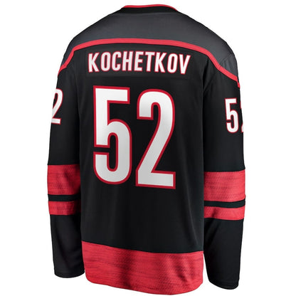 C.Hurricanes #52 Pyotr Kochetkov Fanatics Home Premier Breakaway Player Jersey - Black Stitched American Hockey Jerseys CustomName