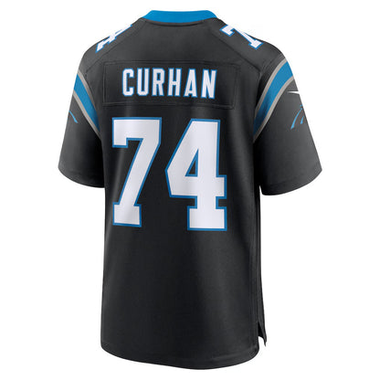 C.Panthers #74 Jake Curhan Black Team Game Stitched American Football Jerseys CustomName