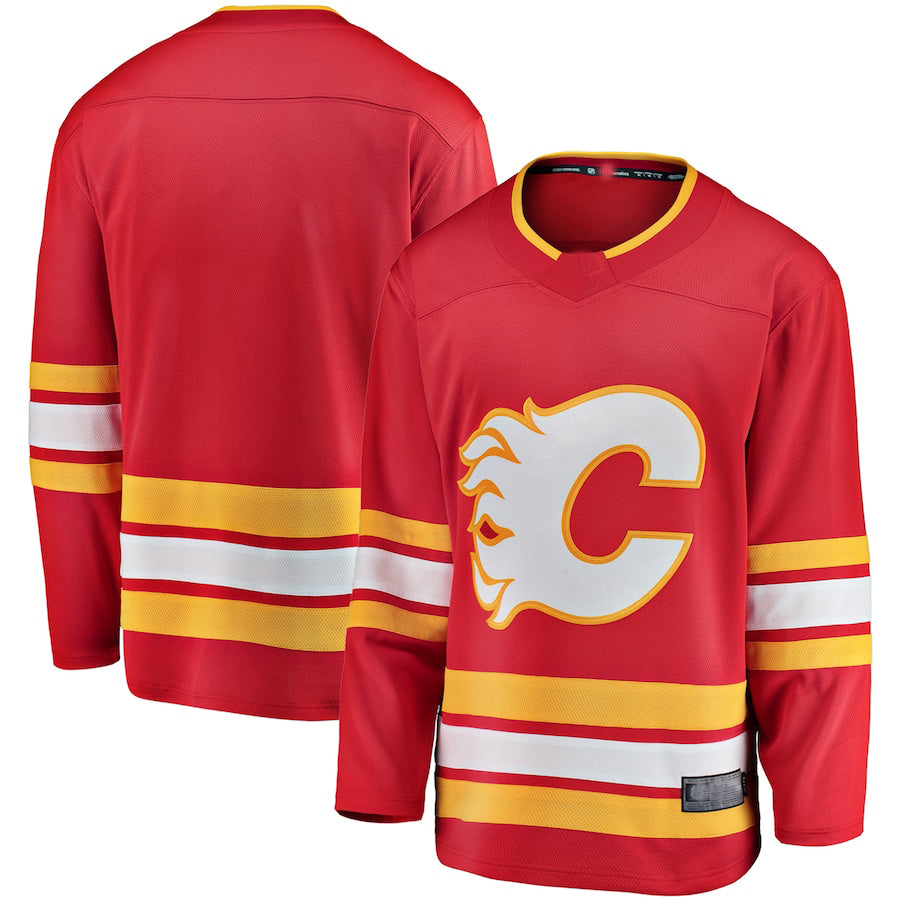 C.Flames Fanatics Branded Home Breakaway Jersey Red Stitched American Hockey Jerseys CustomName
