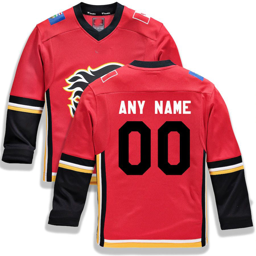 Custom C.Flames Fanatics Branded Alternate Replica Red Stitched American Hockey Jerseys CustomName