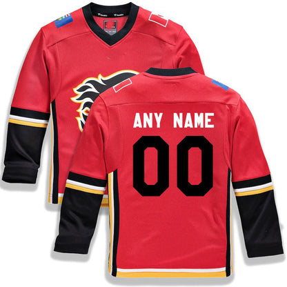 Custom C.Flames Fanatics Branded Alternate Replica Red Stitched American Hockey Jerseys CustomName
