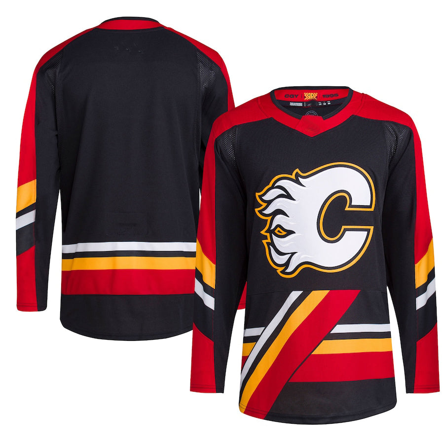 C.Flames Reverse Retro 2.0 Authentic Blank Jersey Black Stitched American Hockey Jerseys CustomName