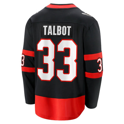O.Senators #33 Cam Talbot  Fanatics Branded Home Breakaway Player Jersey Black Stitched American Hockey Jerseys CustomName