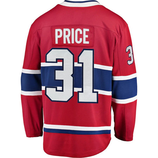 M.Canadiens #31 Carey Price Fanatics Branded Breakaway Player Jerse Red Stitched American Hockey Jerseys CustomName