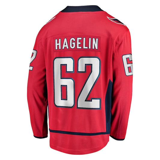 W.Capitals #62 Carl Hagelin Fanatics Branded Replica Player Jersey Red Stitched American Hockey Jerseys CustomName