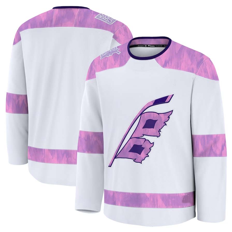 C.Hurricanes Fanatics 2024 Hockey Fights Cancer Practice Jersey - White Stitched American Hockey Jerseys CustomName