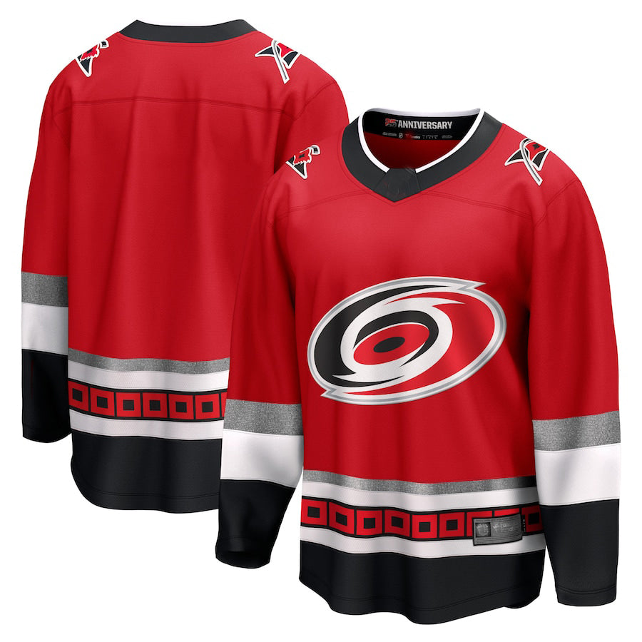 C.Hurricanes Fanatics Branded 25th Anniversary Premier Breakaway Blank Jersey Red Stitched American Hockey Jerseys CustomName