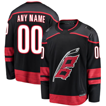 Custom C.Hurricanes Fanatics Branded Alternate Breakaway Jersey Black Stitched American Hockey Jerseys CustomName