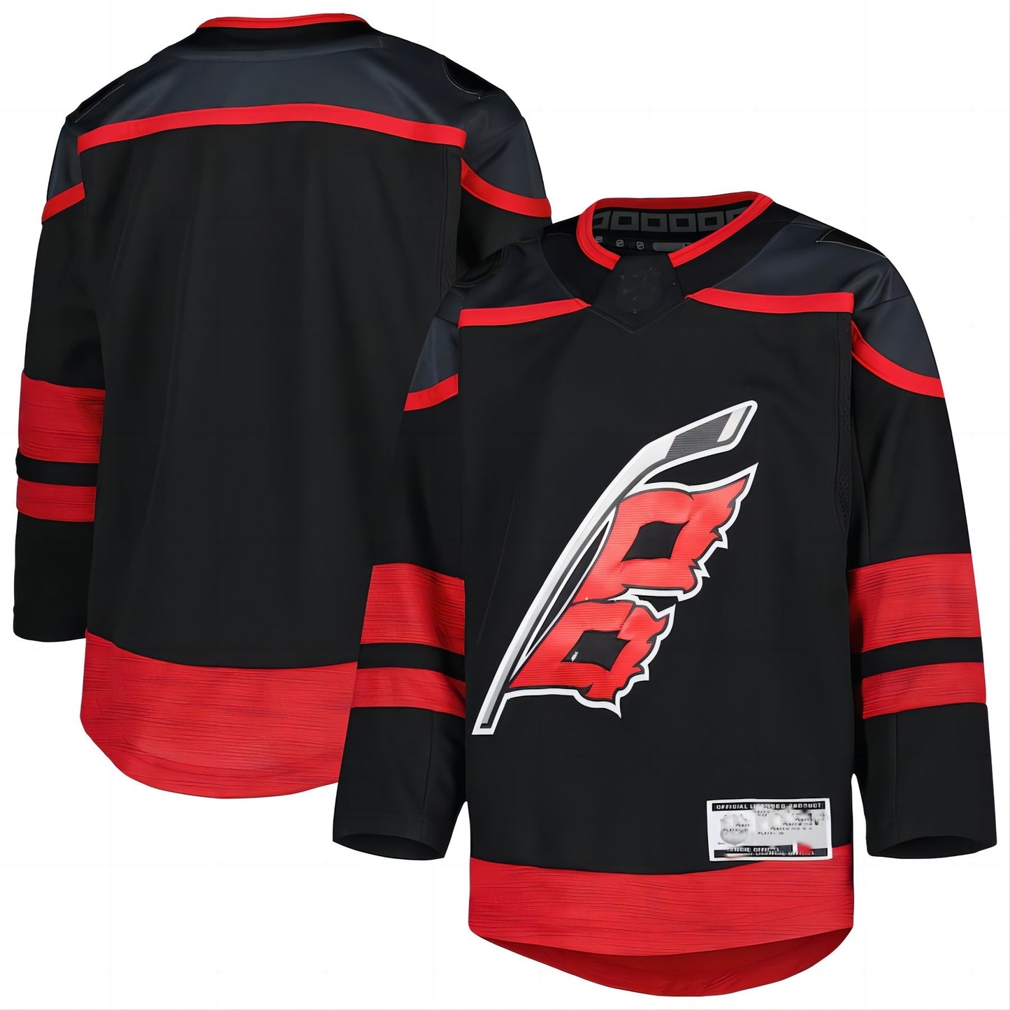 C.Hurricanes 2021-22 Alternate Premier Jersey Black Stitched American Hockey Jerseys CustomName