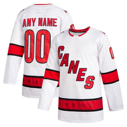 Custom C.Hurricanes 2020-21 Away Authentic Jersey White Stitched American Hockey Jerseys CustomName
