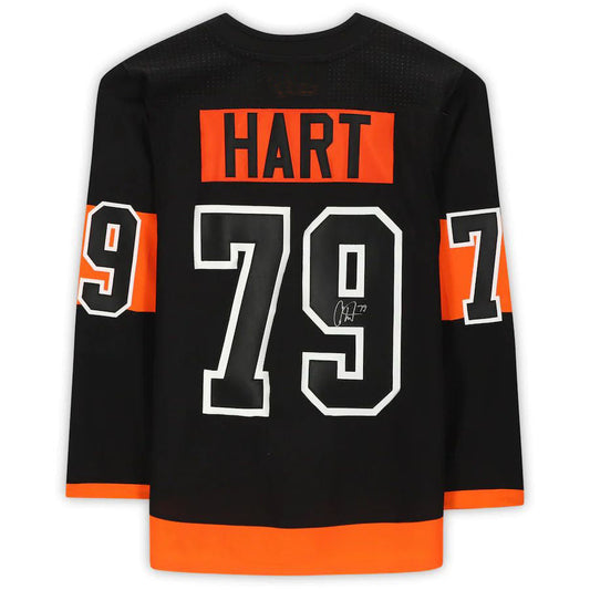 P.Flyers #79 Carter Hart Fanatics Authentic Autographed  Black Stitched American Hockey Jerseys CustomName