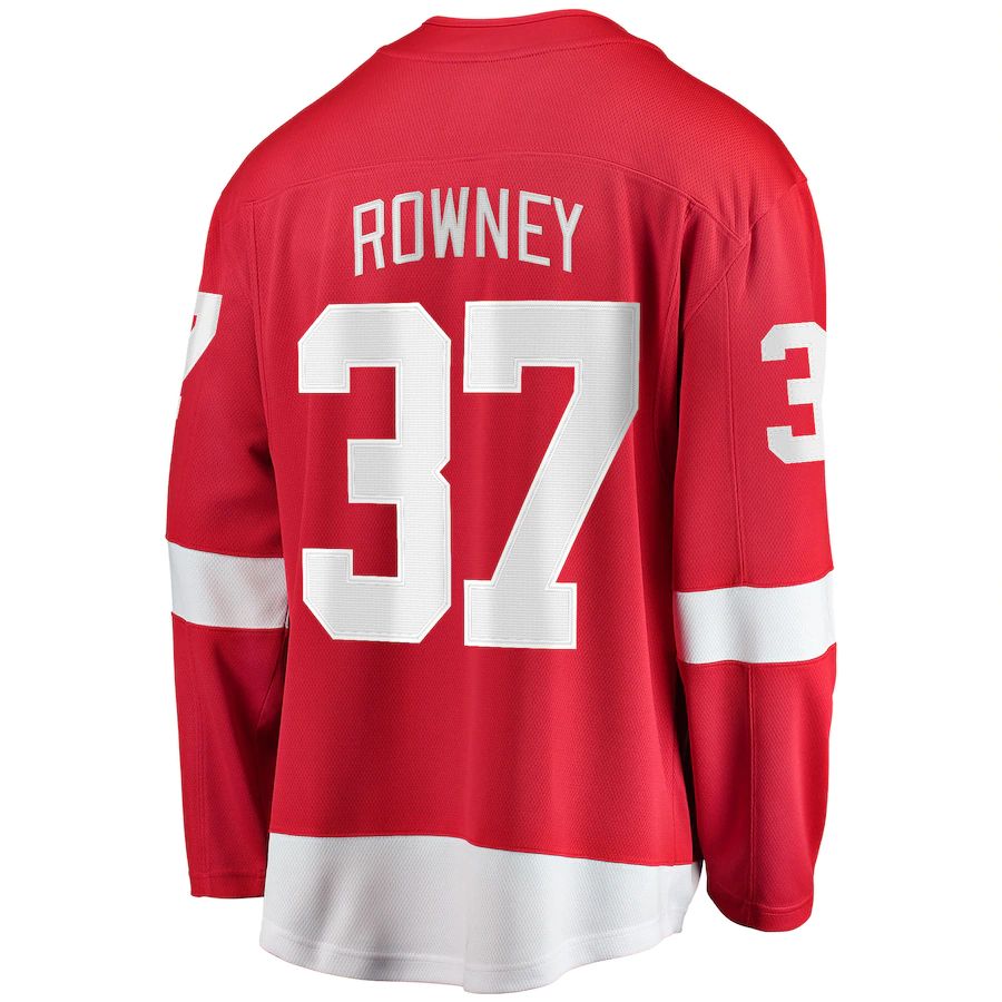 D.Red Wings #37 Carter Rowney Fanatics Branded Home Breakaway Player Jersey Red Stitched American Hockey Jerseys CustomName