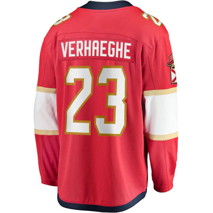 F.Panthers #23 Carter Verhaeghe Fanatics Branded Home Breakaway Jersey Red Stitched American Hockey Jerseys CustomName