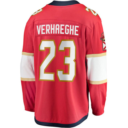 F.Panthers #23 Carter Verhaeghe Fanatics Branded Home Breakaway Jersey Red Stitched American Hockey Jerseys CustomName