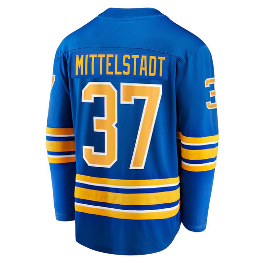 B.Sabres #37 Casey Mittelstadt Fanatics Branded Home Breakaway Player Jersey Royal Stitched American Hockey Jerseys CustomName