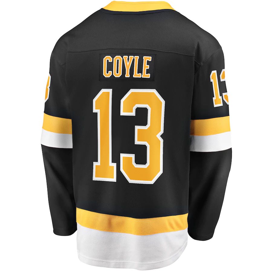 B.Bruins #13 Charlie Coyle Fanatics Branded  Alternate Premier Breakaway Player Jersey  Black Stitched American Hockey Jerseys CustomName