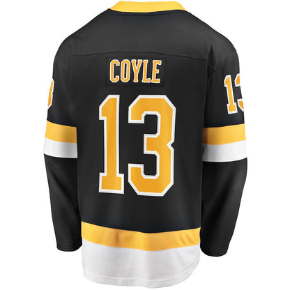 B.Bruins #13 Charlie Coyle Fanatics Branded  Alternate Premier Breakaway Player Jersey  Black Stitched American Hockey Jerseys CustomName